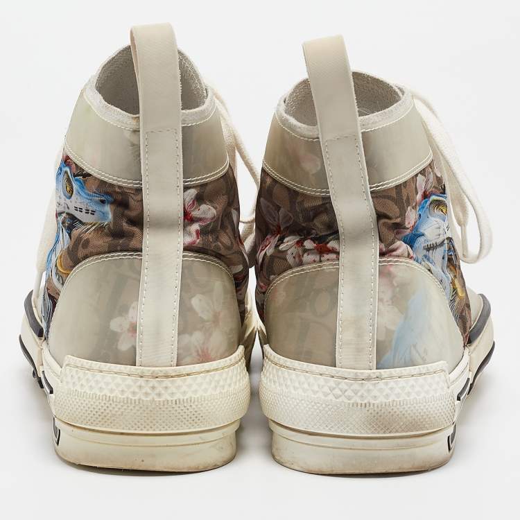 Pre Owned Dior Multicolor PVC and Nylon Flower Print B23 High Top Sneakers Size 41