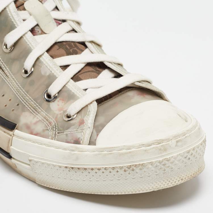 Pre Owned Dior Multicolor PVC and Nylon Flower Print B23 High Top Sneakers Size 41