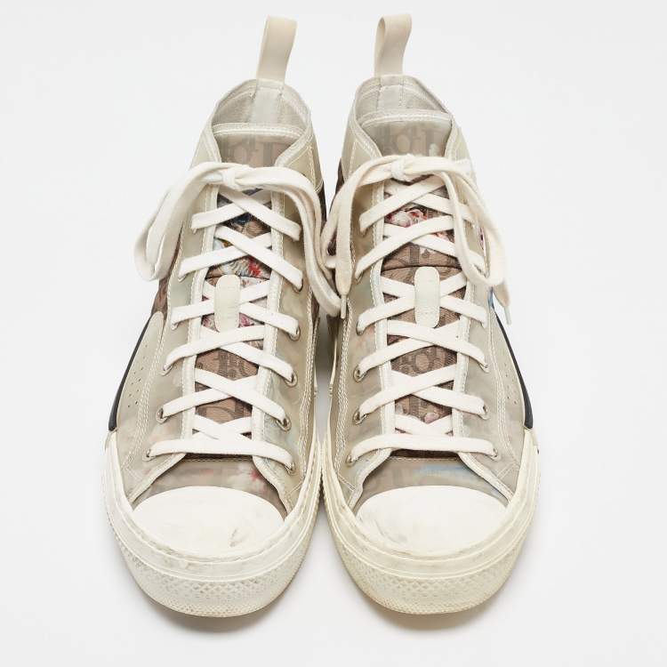 Pre Owned Dior Multicolor PVC and Nylon Flower Print B23 High Top Sneakers Size 41