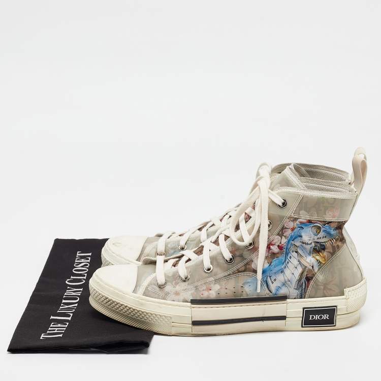 Pre Owned Dior Multicolor PVC and Nylon Flower Print B23 High Top Sneakers Size 41