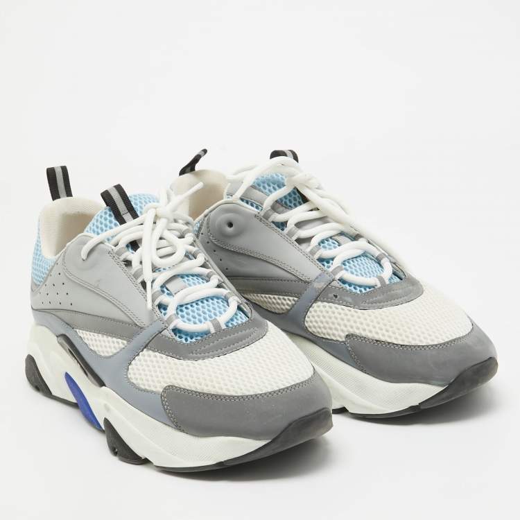 Pre Owned Dior Multicolor Leather and Mesh B22 Sneakers Size 47