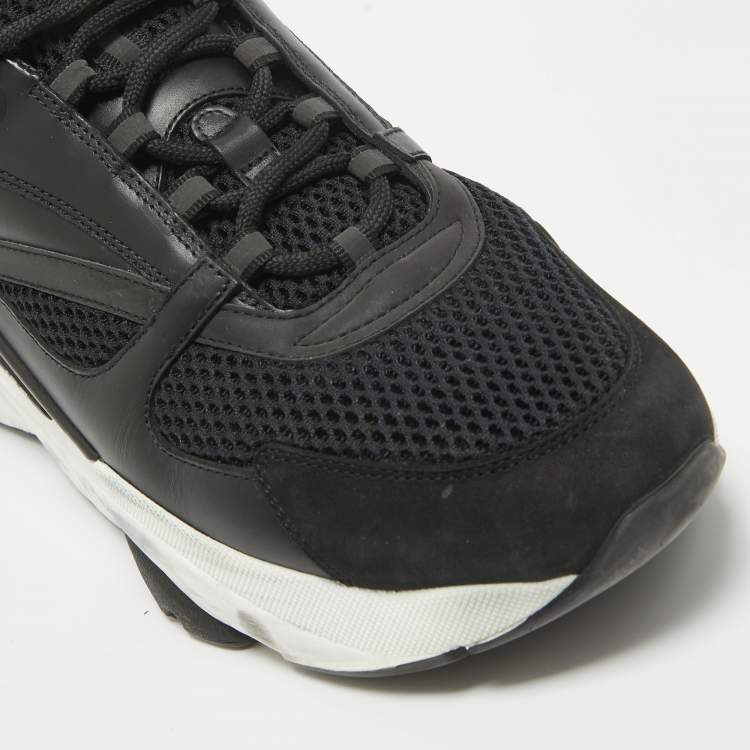 Pre Owned Dior Black Mesh and Leather B22 Sneakers Size 46.5
