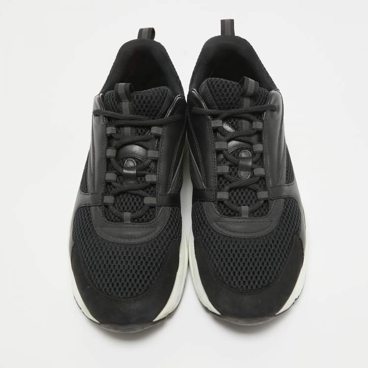 Pre Owned Dior Black Mesh and Leather B22 Sneakers Size 46.5