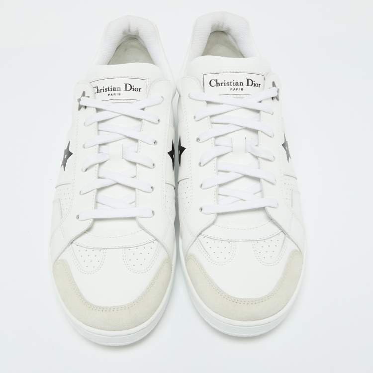 Pre Owned Dior White Leather and Suede Low Top Sneakers Size 41.5