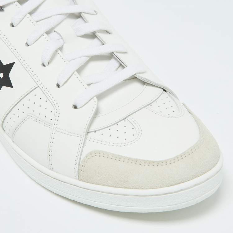 Pre Owned Dior White Leather and Suede Low Top Sneakers Size 41.5