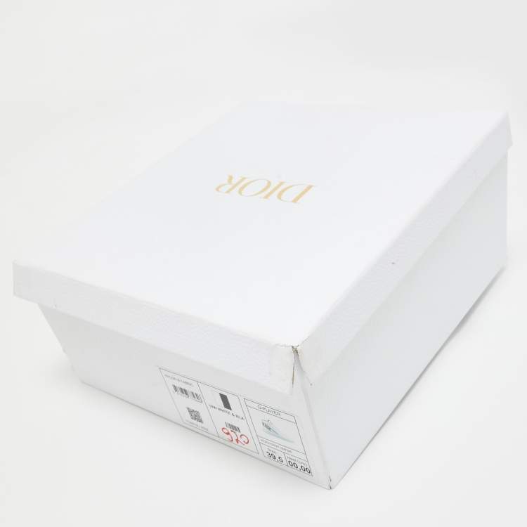 Pre Owned Dior White Nylon and Patent Leather D-Player Sneakers Size 39.5