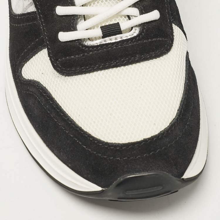 Pre Owned Dior Black PVC and Suede B25 Lace Up Sneakers Size 43