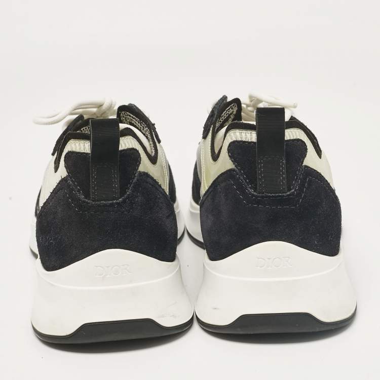 Pre Owned Dior Black PVC and Suede B25 Lace Up Sneakers Size 43
