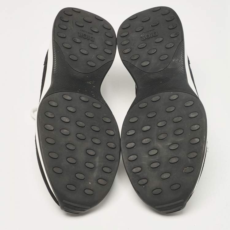 Pre Owned Dior Black PVC and Suede B25 Lace Up Sneakers Size 43