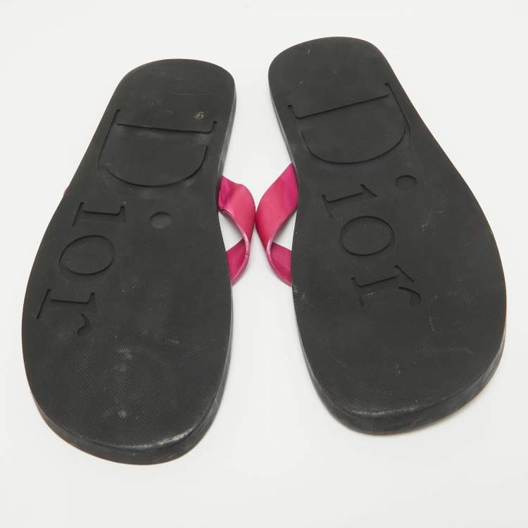 Pre Owned Dior Pink Leather Thong Sandals Size 43