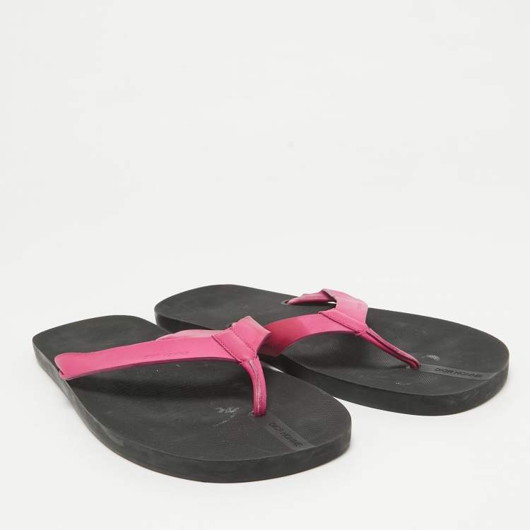Pre Owned Dior Pink Leather Thong Sandals Size 43
