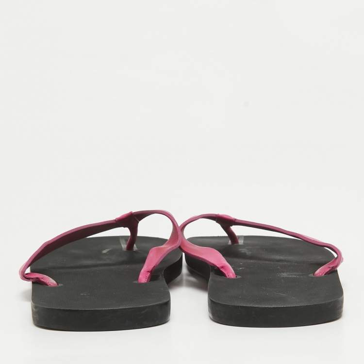 Pre Owned Dior Pink Leather Thong Sandals Size 43