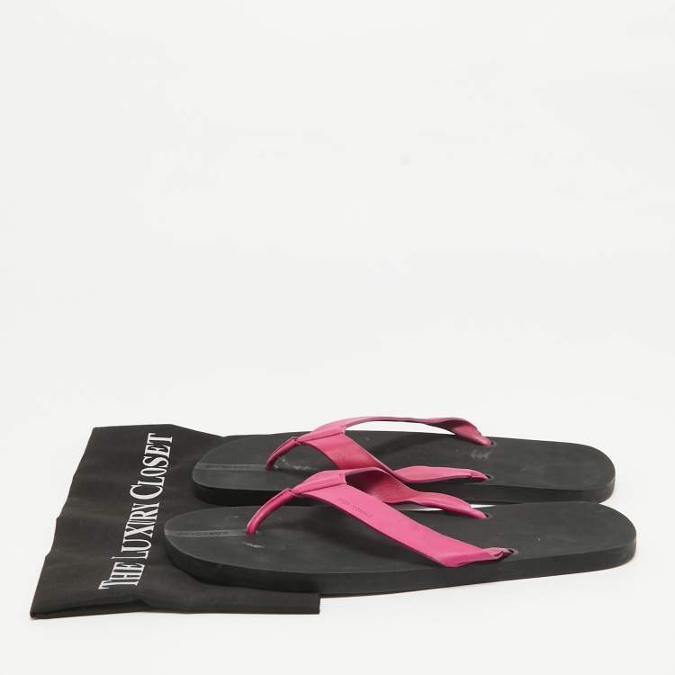 Pre Owned Dior Pink Leather Thong Sandals Size 43