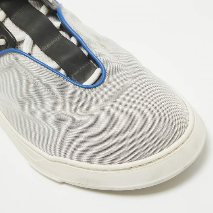 Pre Owned Dior Grey/Blue Canvas Lace Up Sneakers Size 43