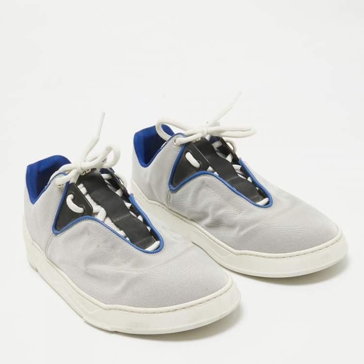 Pre Owned Dior Grey/Blue Canvas Lace Up Sneakers Size 43