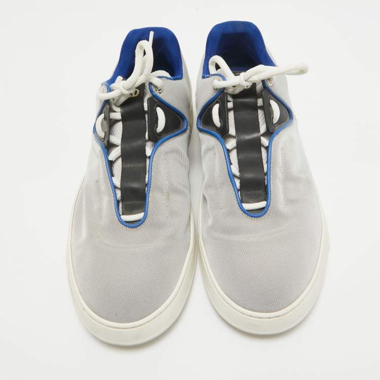 Pre Owned Dior Grey/Blue Canvas Lace Up Sneakers Size 43