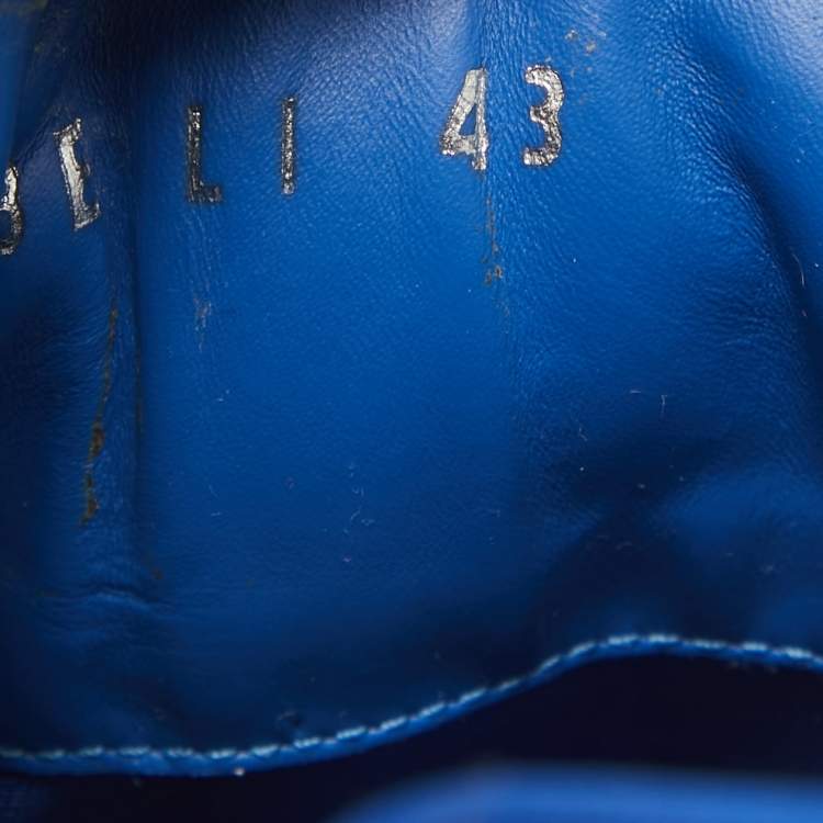Pre Owned Dior Grey/Blue Canvas Lace Up Sneakers Size 43