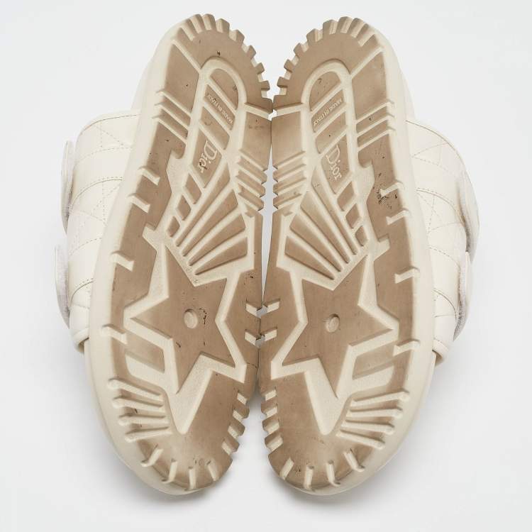 Pre Owned Dior Cream Quilted Leather Mules Size 41