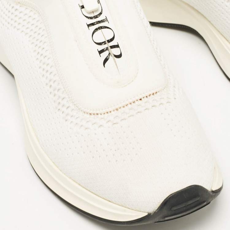 Pre Owned Dior White Knit Fabric B25 Trainers Sneakers Size 41