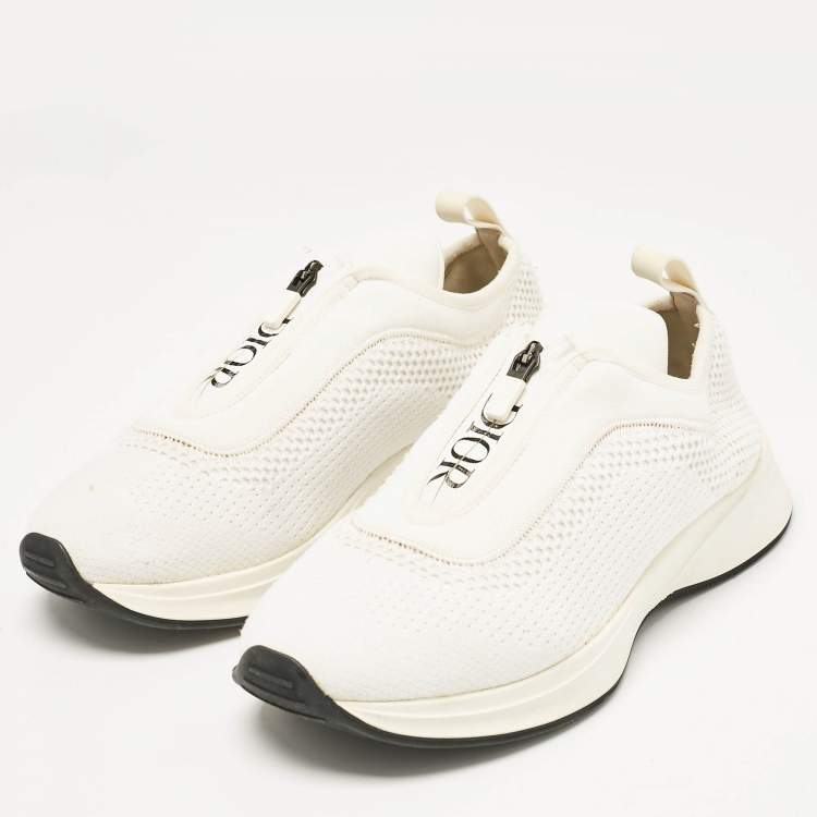 Pre Owned Dior White Knit Fabric B25 Trainers Sneakers Size 41