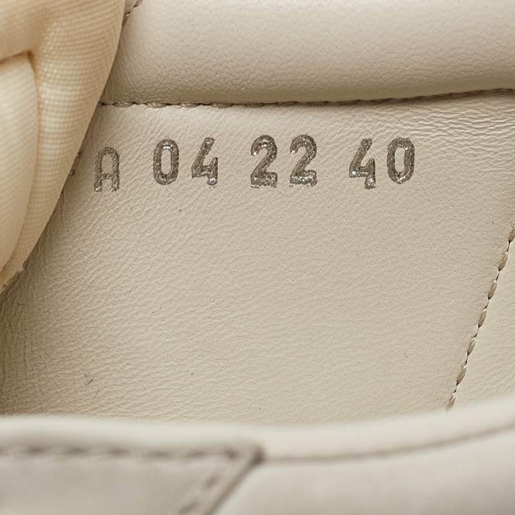 Pre Owned Dior Cream Leather Suede B101 Lace Up Sneakers Size 40