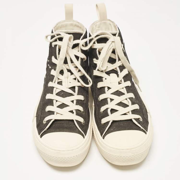Pre Owned Dior Black Canvas Cactus Jack B23 High Top Sneakers Size 43