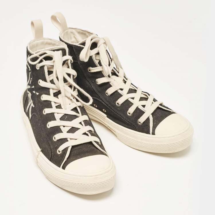 Pre Owned Dior Black Canvas Cactus Jack B23 High Top Sneakers Size 43