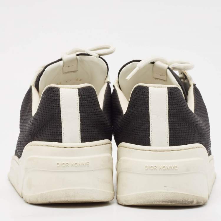 Pre Owned Dior Black Leather and Mesh Lace Up Sneakers Size 44
