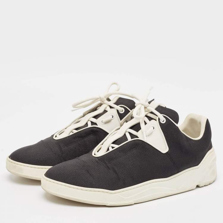 Pre Owned Dior Black Leather and Mesh Lace Up Sneakers Size 44