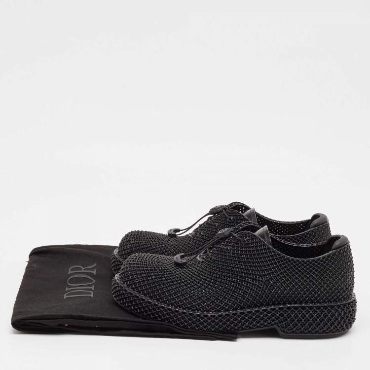 Pre Owned Dior Black Rubber Teases 3D Lace Up Sneakers Size 40