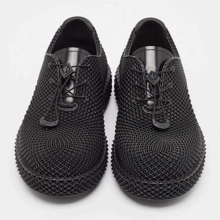 Pre Owned Dior Black Rubber Teases 3D Lace Up Sneakers Size 40
