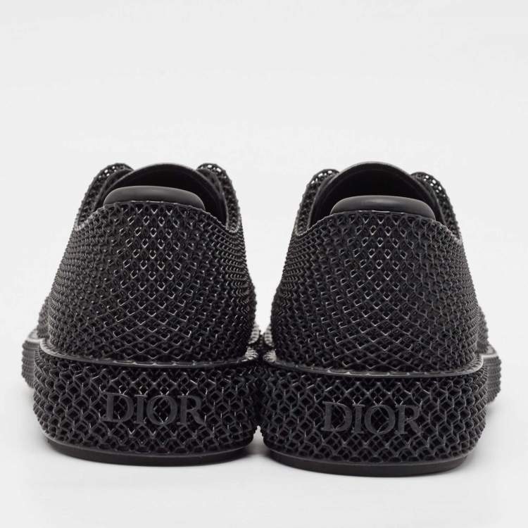 Pre Owned Dior Black Rubber Teases 3D Lace Up Sneakers Size 40