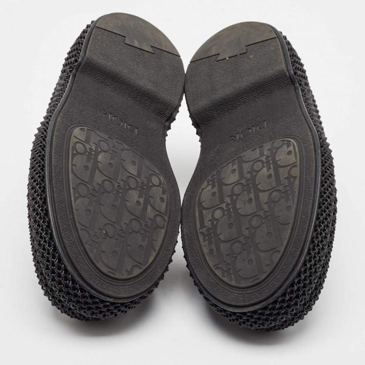 Pre Owned Dior Black Rubber Teases 3D Lace Up Sneakers Size 40
