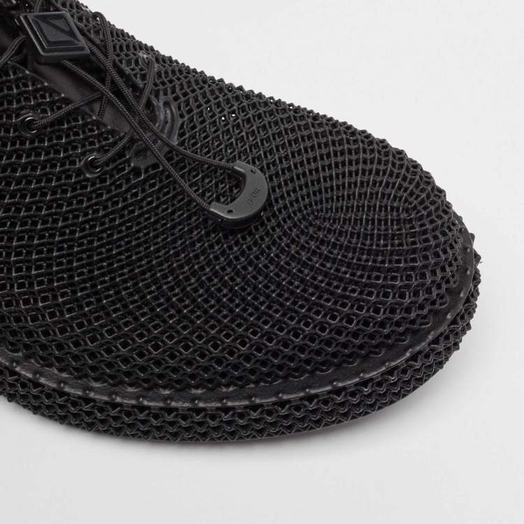 Pre Owned Dior Black Rubber Teases 3D Lace Up Sneakers Size 40