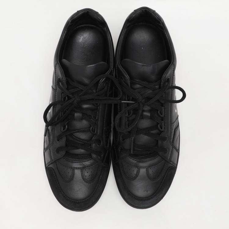 Pre Owned Dior Black Leather CD Low Top Uniform Sneakers Size 39