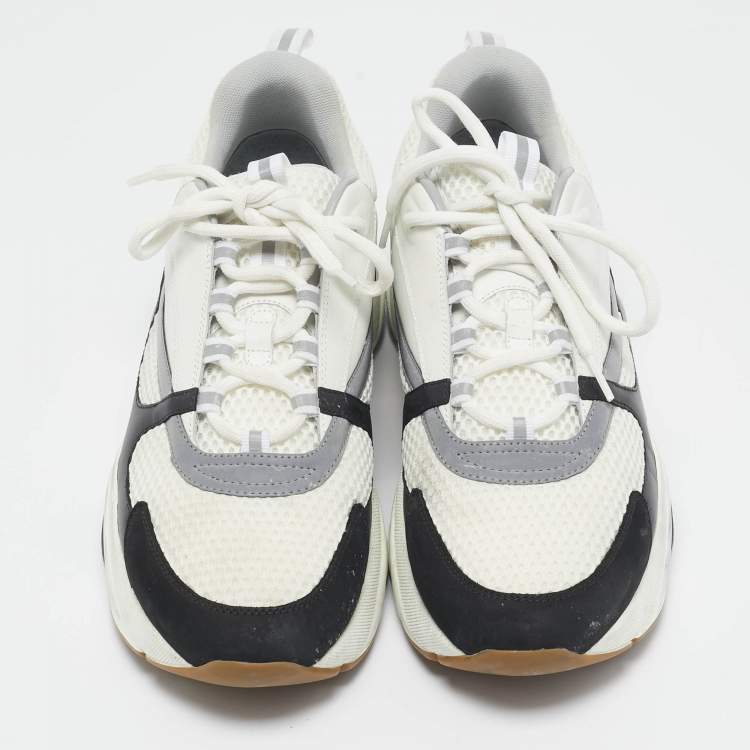 Pre Owned Dior Multicolor Mesh And Leather B22 Low Top Sneakers Size 46