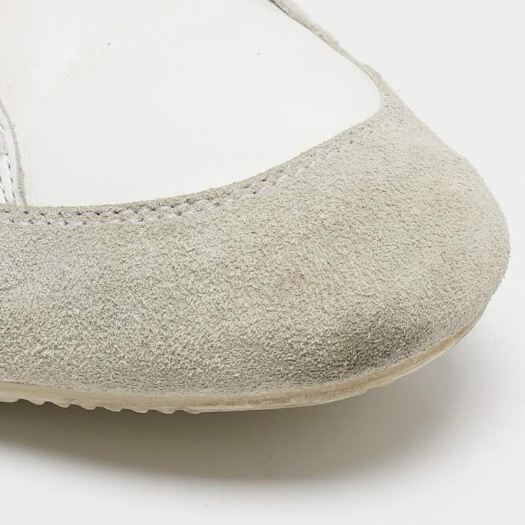 Pre Owned Dior White/Grey Suede and  Leather B18 Lace Up Sneakers Size 46