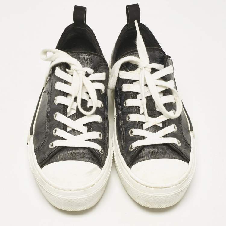 Pre Owned Dior Black Canvas B23 Lace Up Sneakers Size 40