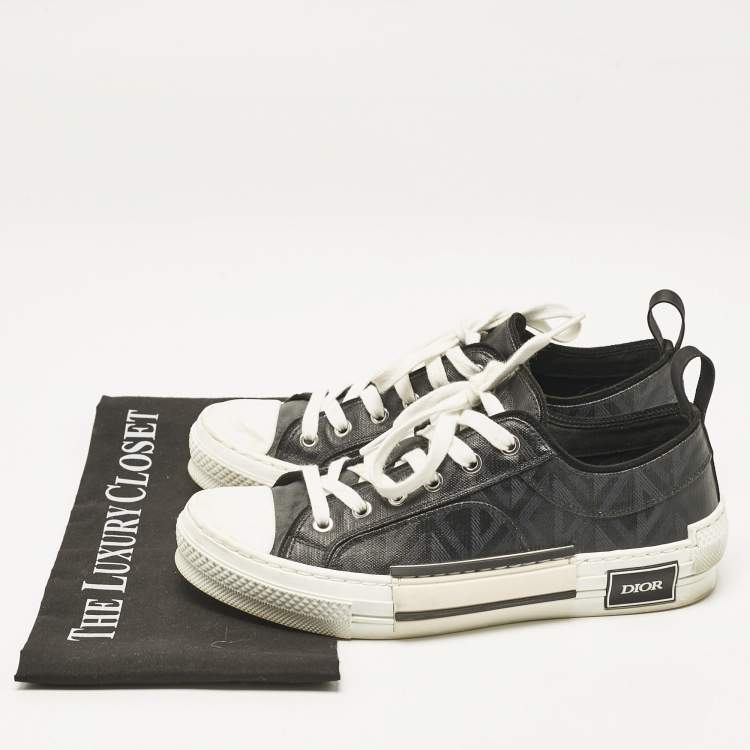 Pre Owned Dior Black Canvas B23 Lace Up Sneakers Size 40