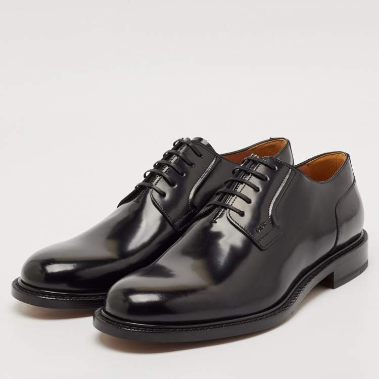 Pre Owned Dior Black Leather Lace Up Derby Size 44