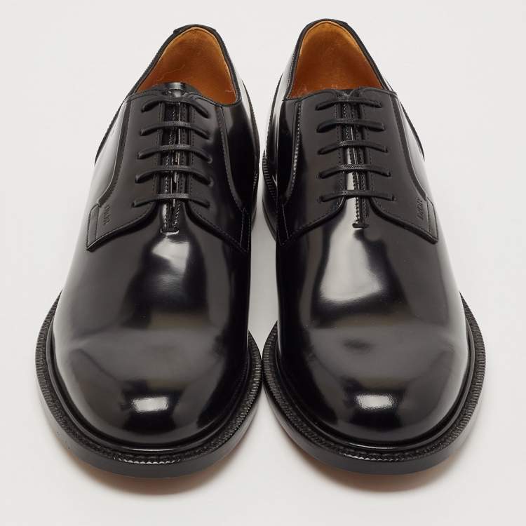 Pre Owned Dior Black Leather Lace Up Derby Size 44