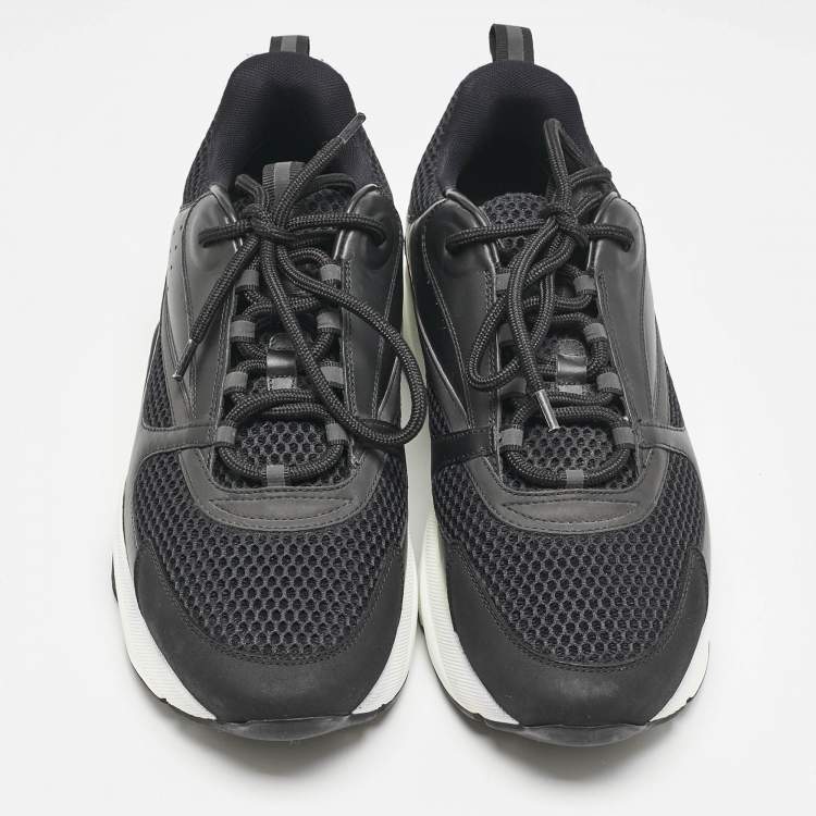 Pre Owned Dior Black Mesh and Leather B22 Sneakers Size 44