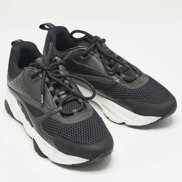Pre Owned Dior Black Mesh and Leather B22 Sneakers Size 44