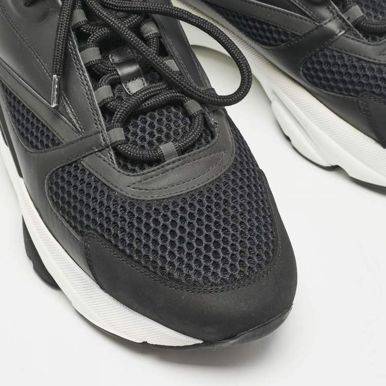 Pre Owned Dior Black Mesh and Leather B22 Sneakers Size 44