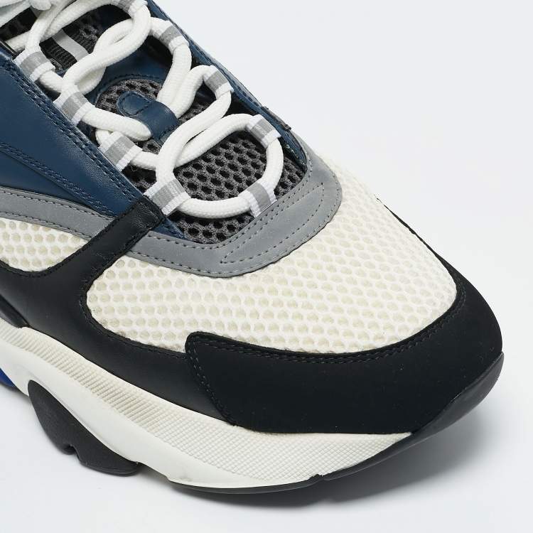 Pre Owned Dior Multicolor Mesh And Patent Leather B22 Runner Sneakers Size 44