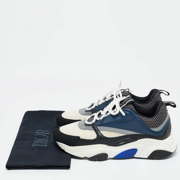 Pre Owned Dior Multicolor Mesh And Patent Leather B22 Runner Sneakers Size 44