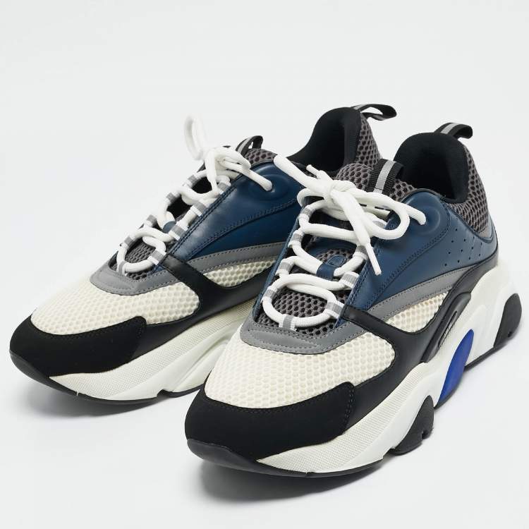 Pre Owned Dior Multicolor Mesh And Patent Leather B22 Runner Sneakers Size 44