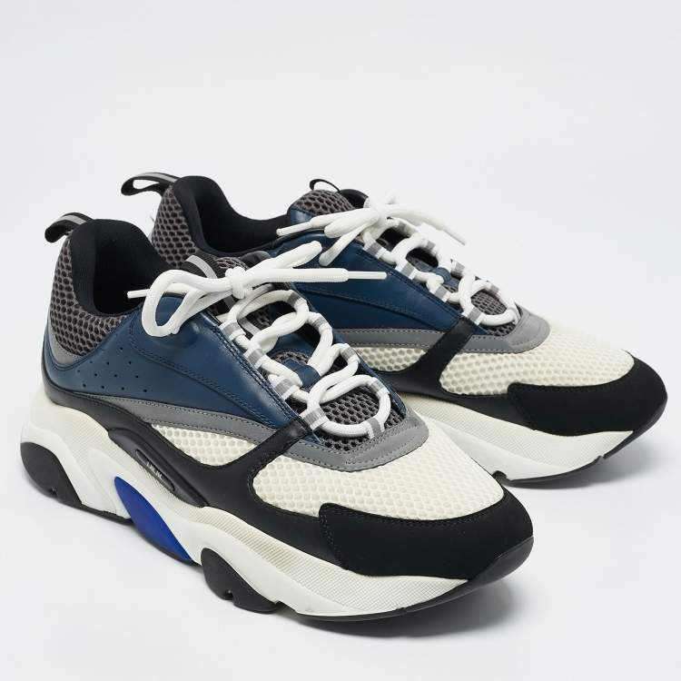 Pre Owned Dior Multicolor Mesh And Patent Leather B22 Runner Sneakers Size 44