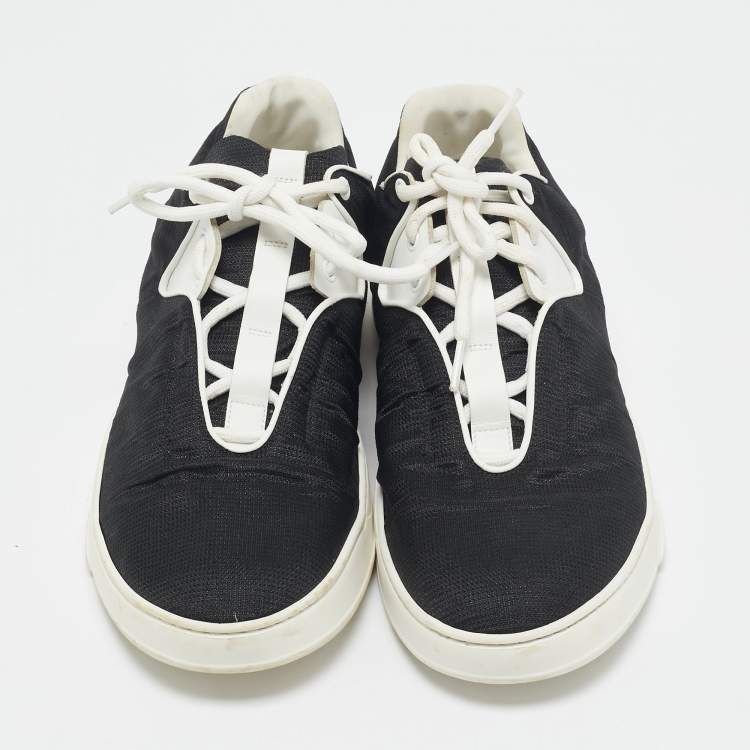 Pre Owned Dior Homme Black Fabric Lace Up Low Top Sneakers Size 44