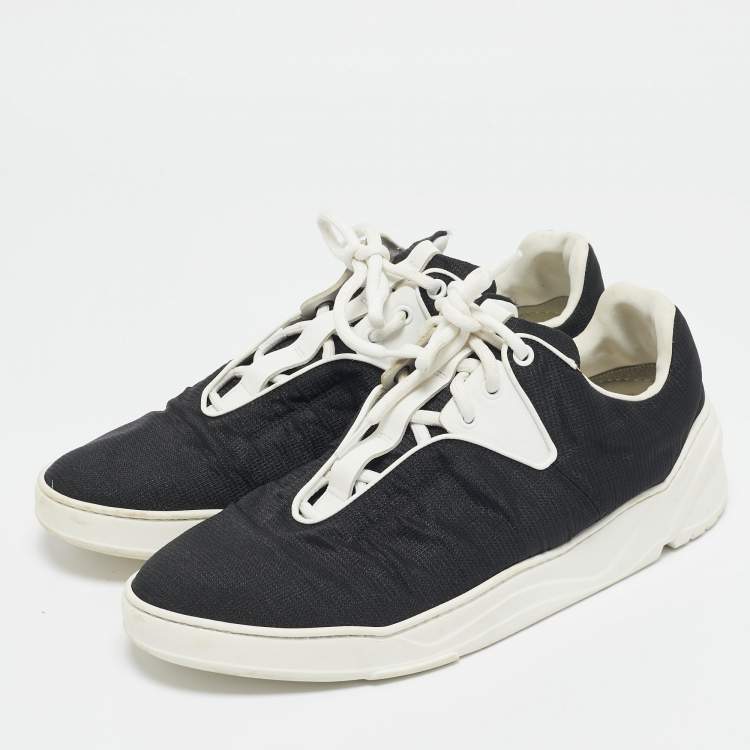 Pre Owned Dior Homme Black Fabric Lace Up Low Top Sneakers Size 44
